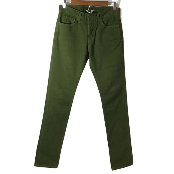 Vince Men Green Twill Denim Jeans New Size 28 - Picture 1 of 15
